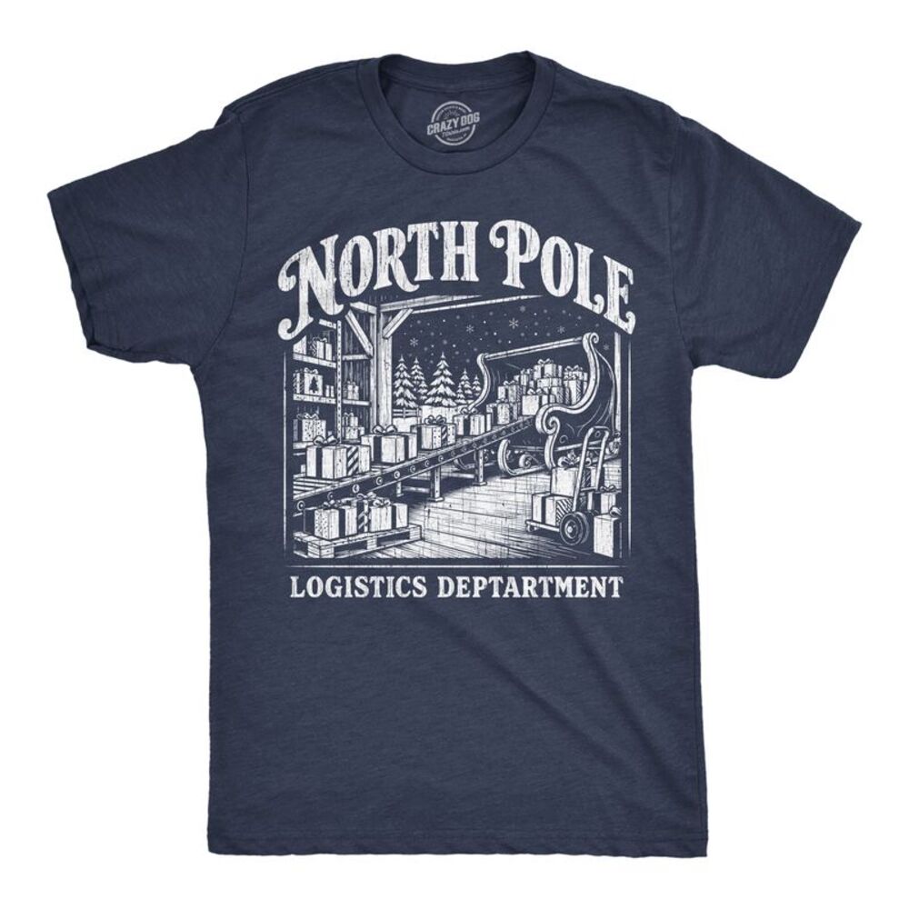 Mens Funny T Shirts North Pole Logistics Department Tee For Men